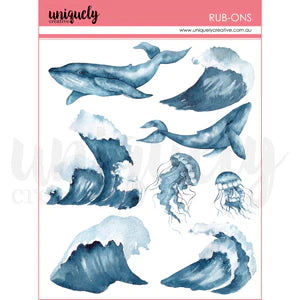 Uniquely Creative-Shades of Whimsy-Rub ons-Whales