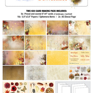 3 Quater Designs-Autumn Butterflies-6x4 Card Pack