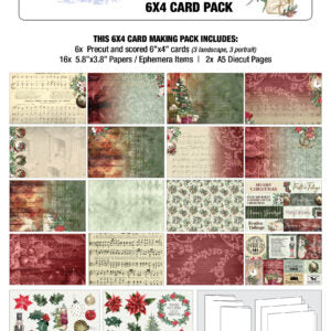 3 Quater Designs-December Wishes-6x4 Card Pack