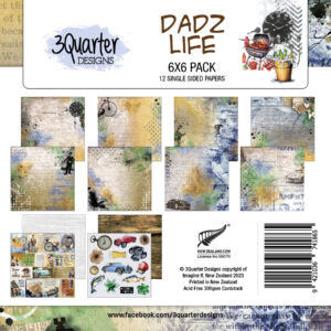 3 Quarter Designs-Dadz Life-6x6 paper Pack