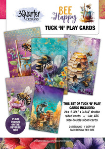 3 Quarter Designs-Bee Happy- Tuck N Play Cards