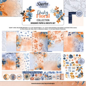 3 Quater Designs-Dusty Floral-12x12 Paper Pack