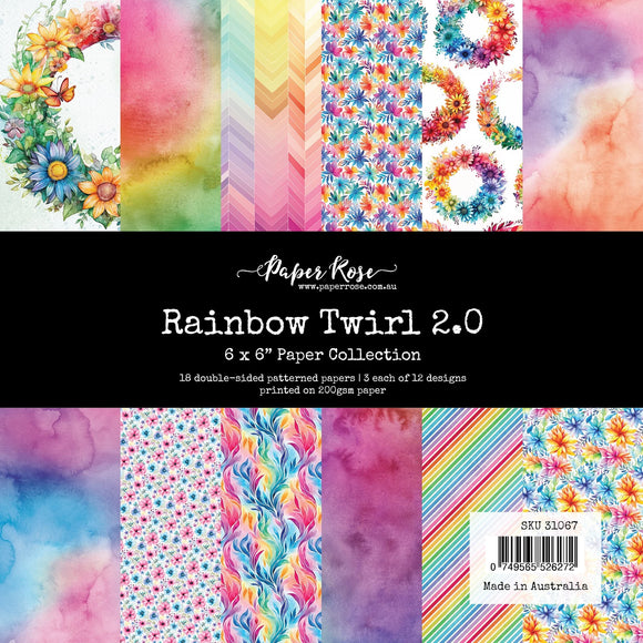 Paper Roses-6x6 Paper Pad-Rainbow Twirl 2.0