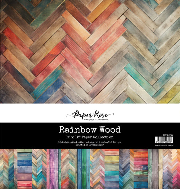 Paper Roses-12x12 Paper Pad-Rainbow Wood