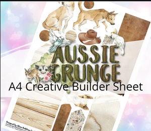 Scrapbook Fantasies-A4 Creative Builder Sheet-Aussie Grunge