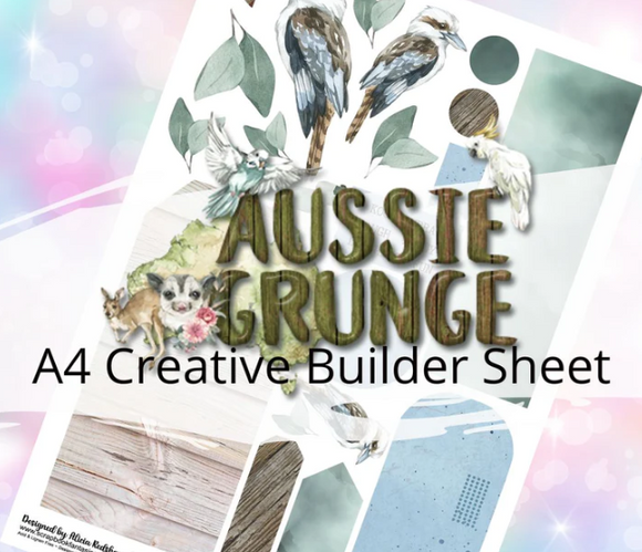 Scrapbook Fantasies-A4 Creative Builder Sheet-Aussie Grunge