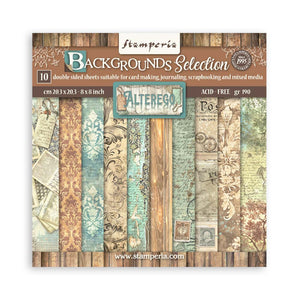 Stamperia-8x8 Paper Pad- Background Selections