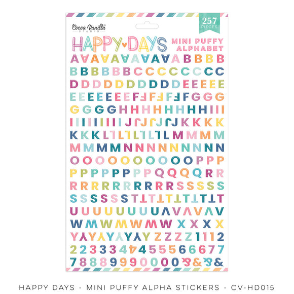 Cocoa Vanilla Studio-Happy Days-Mini Puffy Alphabet Stickers