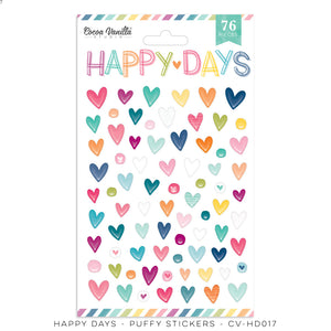 Cocoa Vanilla Studio-Happy Days-Puffy Stickers-Hearts