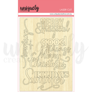 Uniquely Creative - Merry & Magical - Wooden Laser Cuts