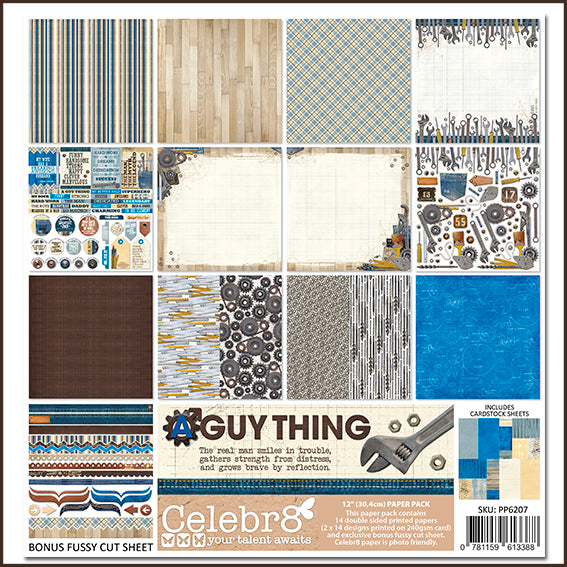 Celebr8 - It's a Guy Thing - 12x12 Paper Pack
